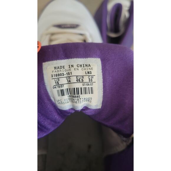 Nike Air Max Family PE Purple White Size 15 316903-151 Player Exclusive... - Picture 9 of 9
